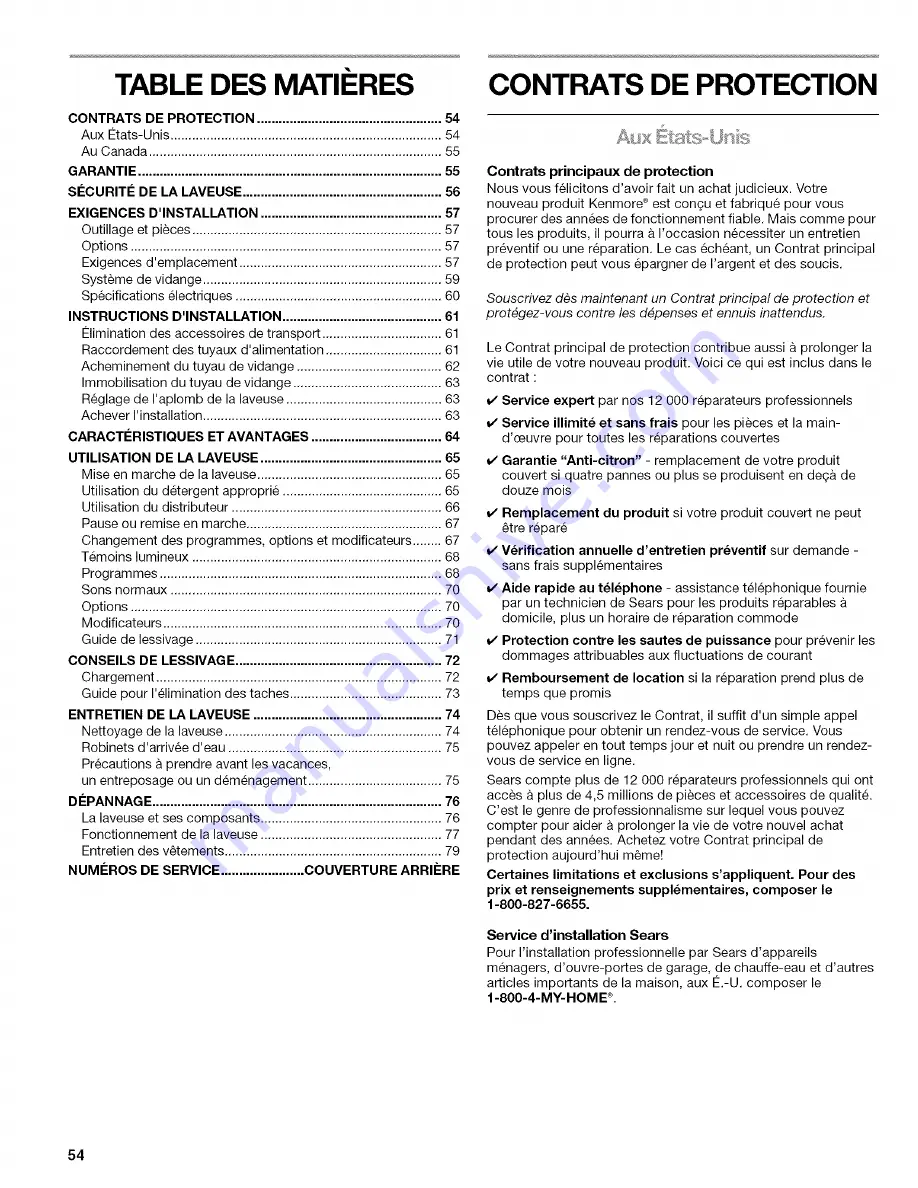 Kenmore 4753 - 3.6 cu. Ft. HE2 Use And Care Manual Download Page 54