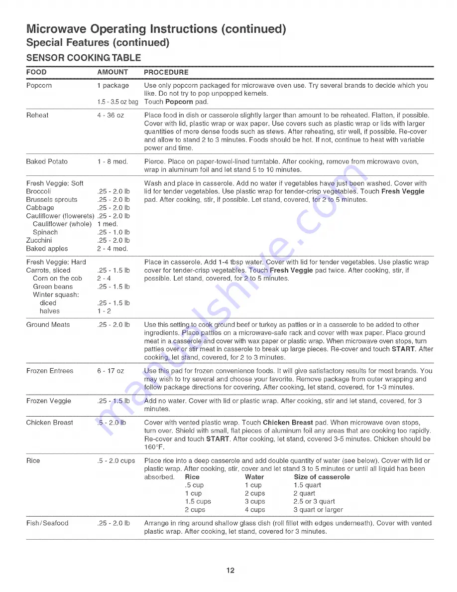 Kenmore 4785 Use & Care Manual Download Page 12