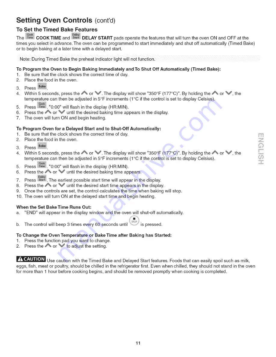 Kenmore 4802 - Elite 27 in. Wall Oven Use And Care Manual Download Page 11