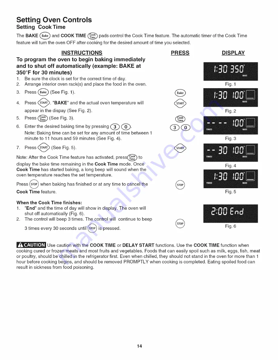 Kenmore 4804 - Elite 30 in. Wall Oven Use And Care Manual Download Page 14