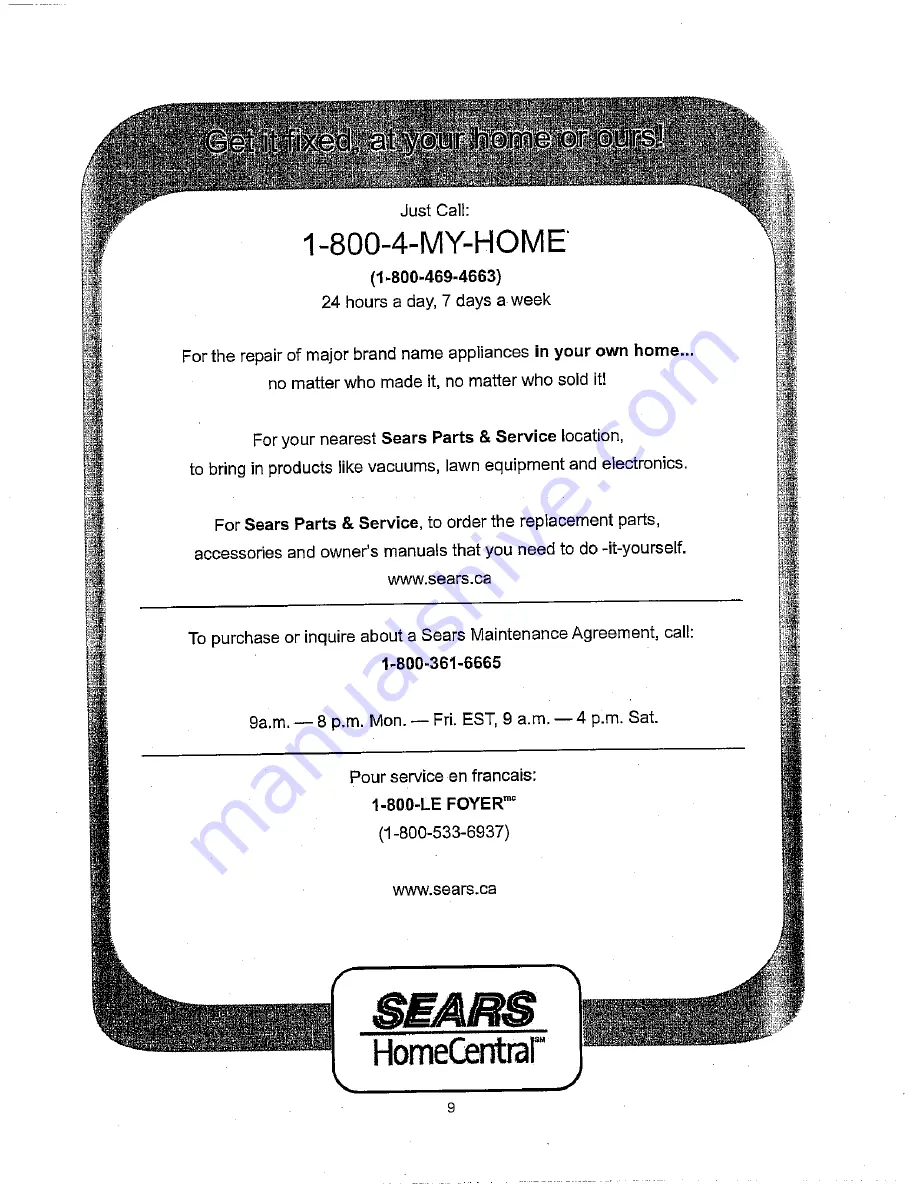 Kenmore 484.35340 Owner'S Manual Download Page 10