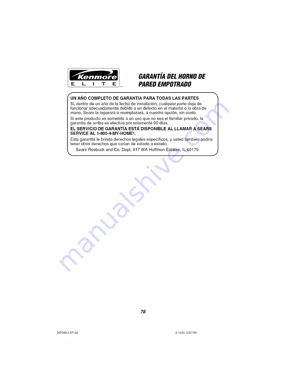 Kenmore 49043 Use & Care Manual Download Page 78