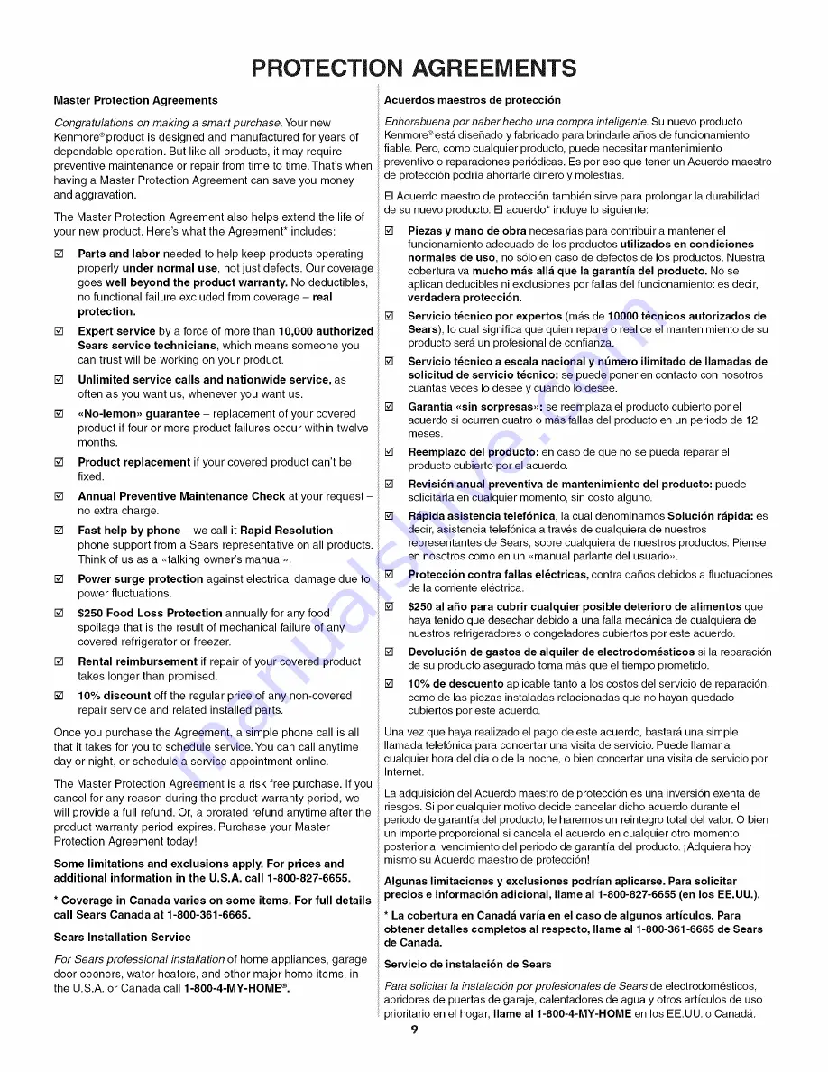 Kenmore 4931 Use And Care Manual Download Page 9