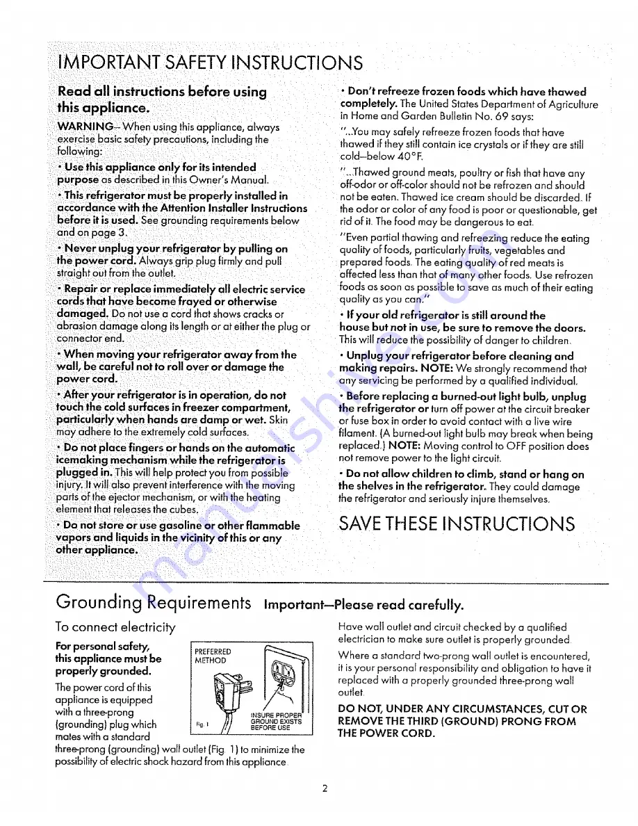 Kenmore 53071 Owner'S Manual Download Page 2