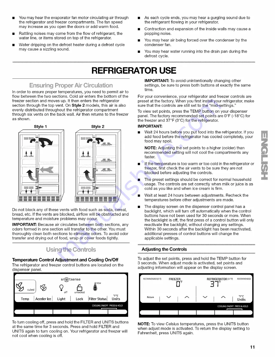 Kenmore 5478 - Elite 25.6 cu. Ft. Refrigerator Use And Care Manual Download Page 11