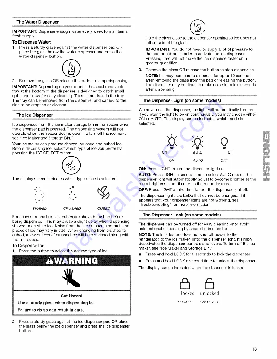 Kenmore 5478 - Elite 25.6 cu. Ft. Refrigerator Use And Care Manual Download Page 13