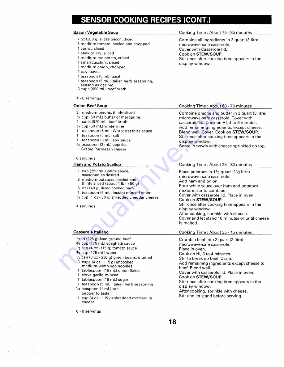 Kenmore 565. 66480 Owner'S Manual Download Page 20