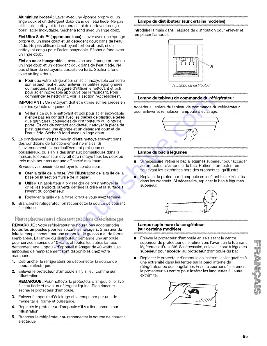 Kenmore 5736 - 25.1 cu. Ft. Refrigerator Скачать руководство пользователя страница 65