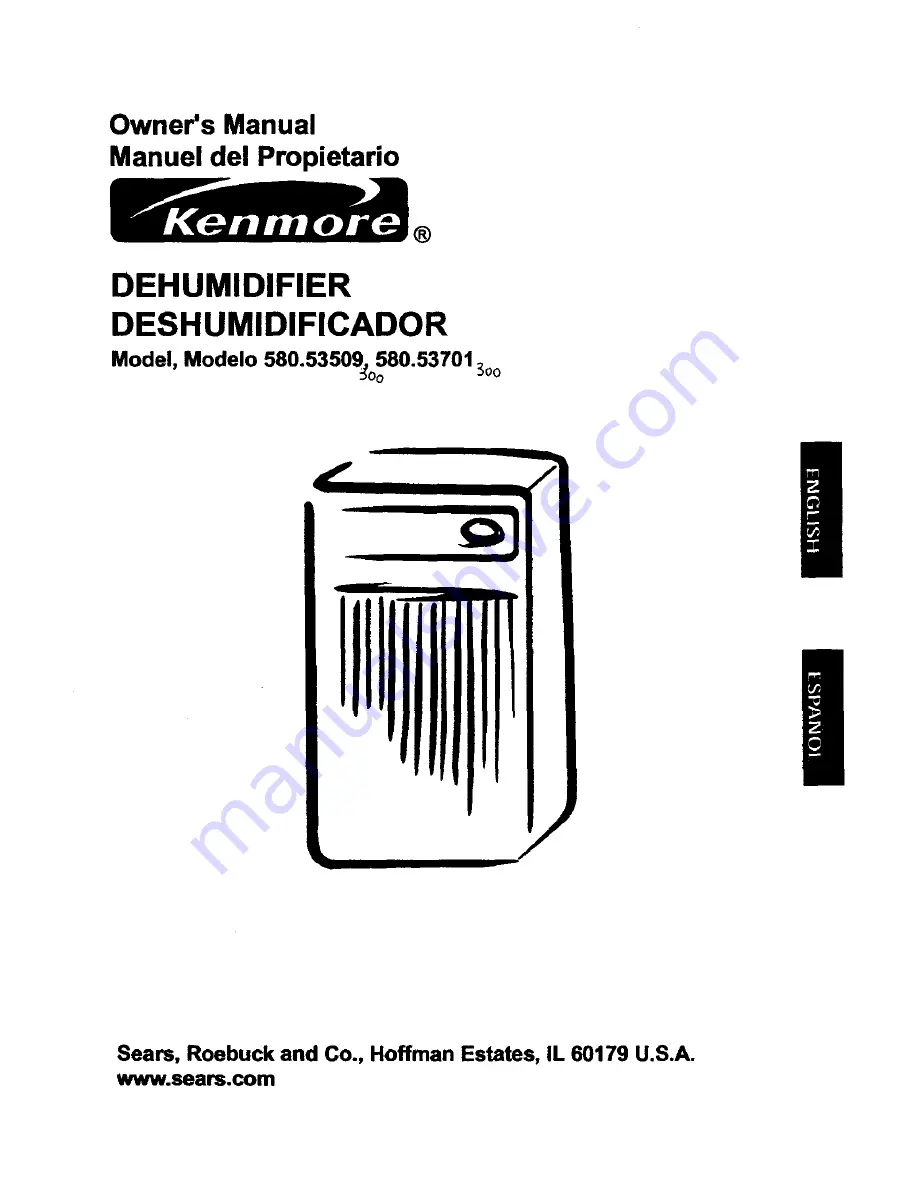 Kenmore 580.53509 Owner'S Manual Download Page 1