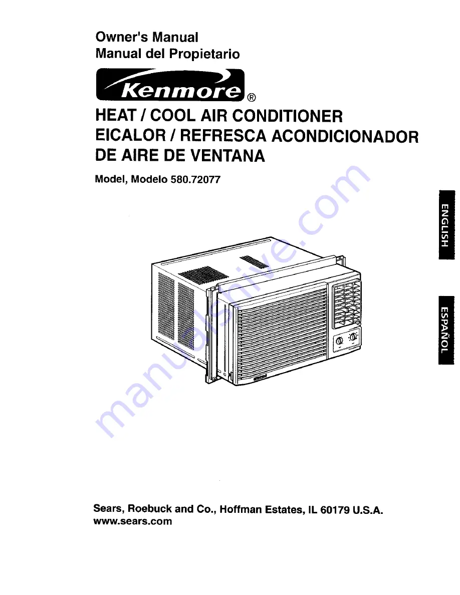 Kenmore 580.72077 Owner'S Manual Download Page 1