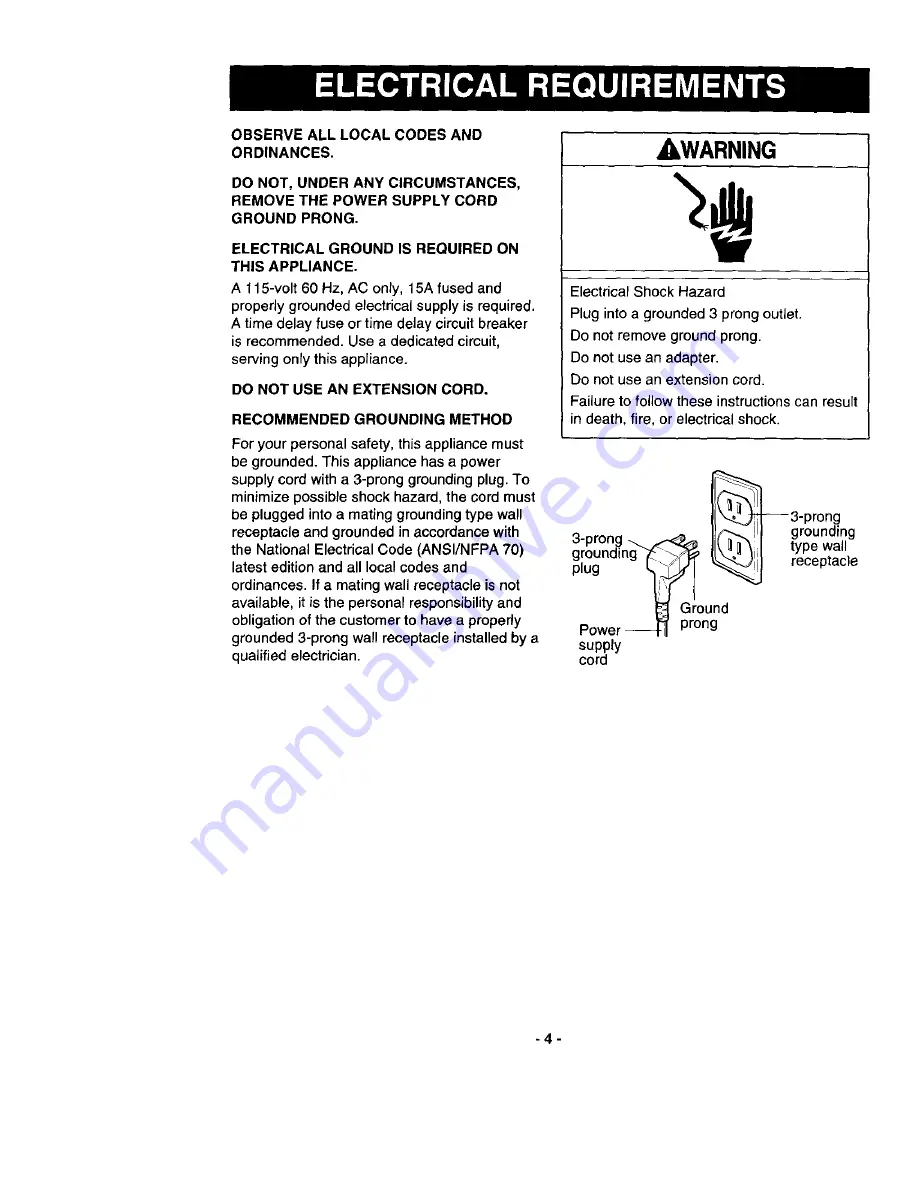 Kenmore 580.72077 Owner'S Manual Download Page 4