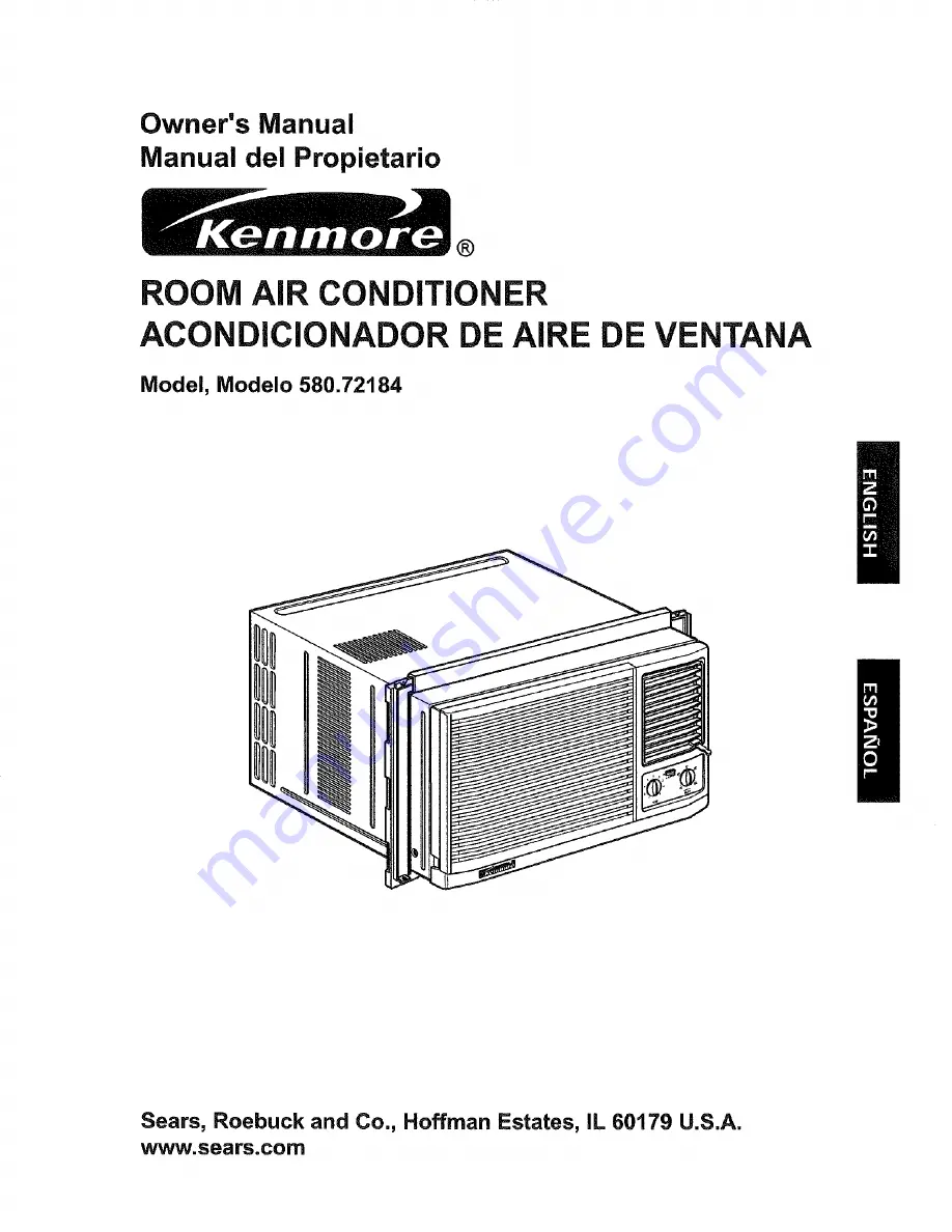 Kenmore 580.72184 Owner'S Manual Download Page 1