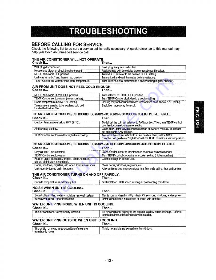 Kenmore 580.72184 Owner'S Manual Download Page 13