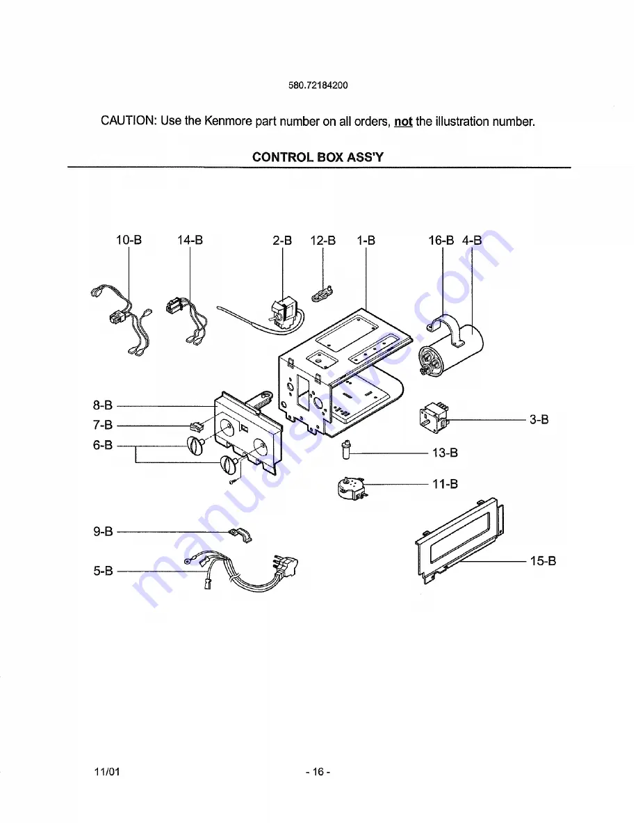 Kenmore 580.72184 Owner'S Manual Download Page 16