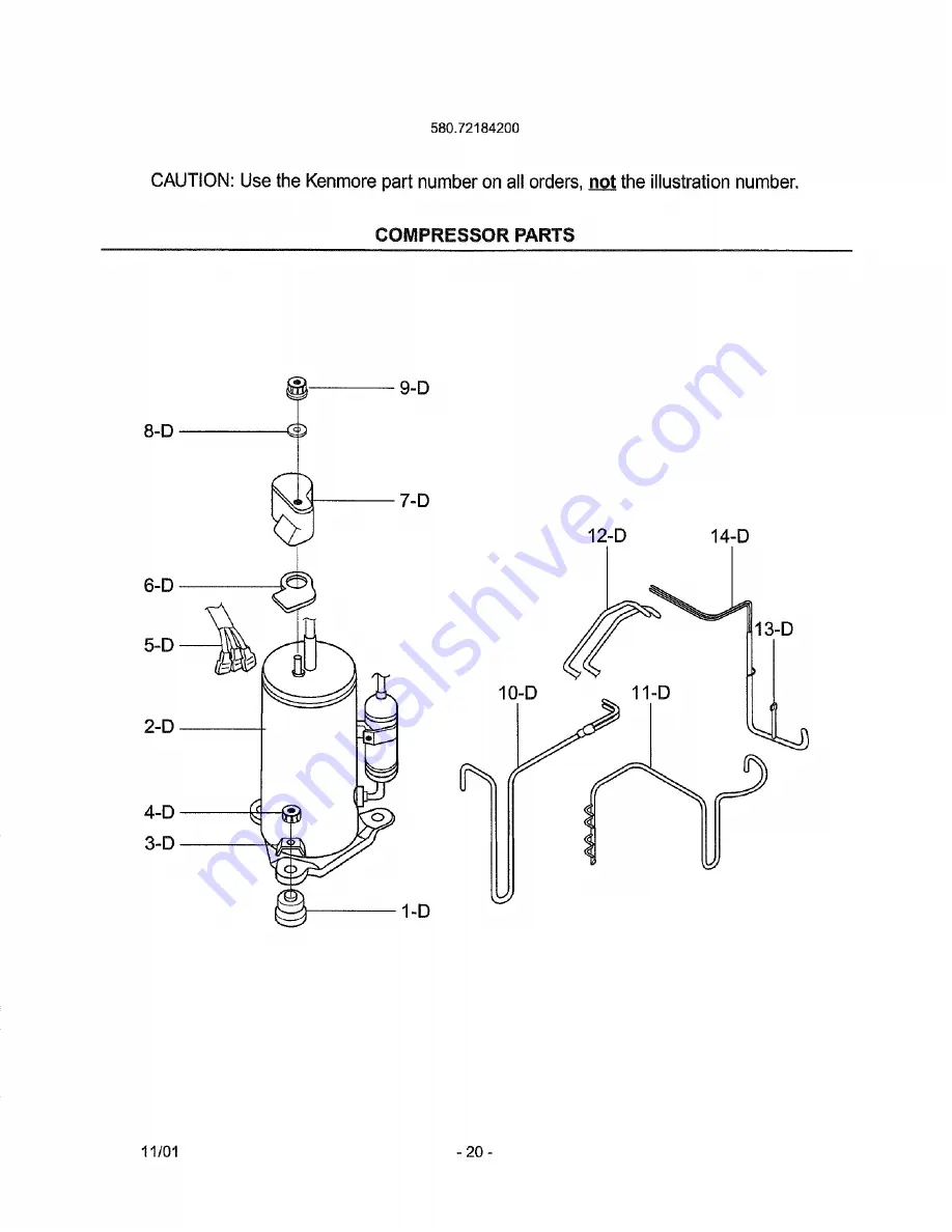 Kenmore 580.72184 Owner'S Manual Download Page 20