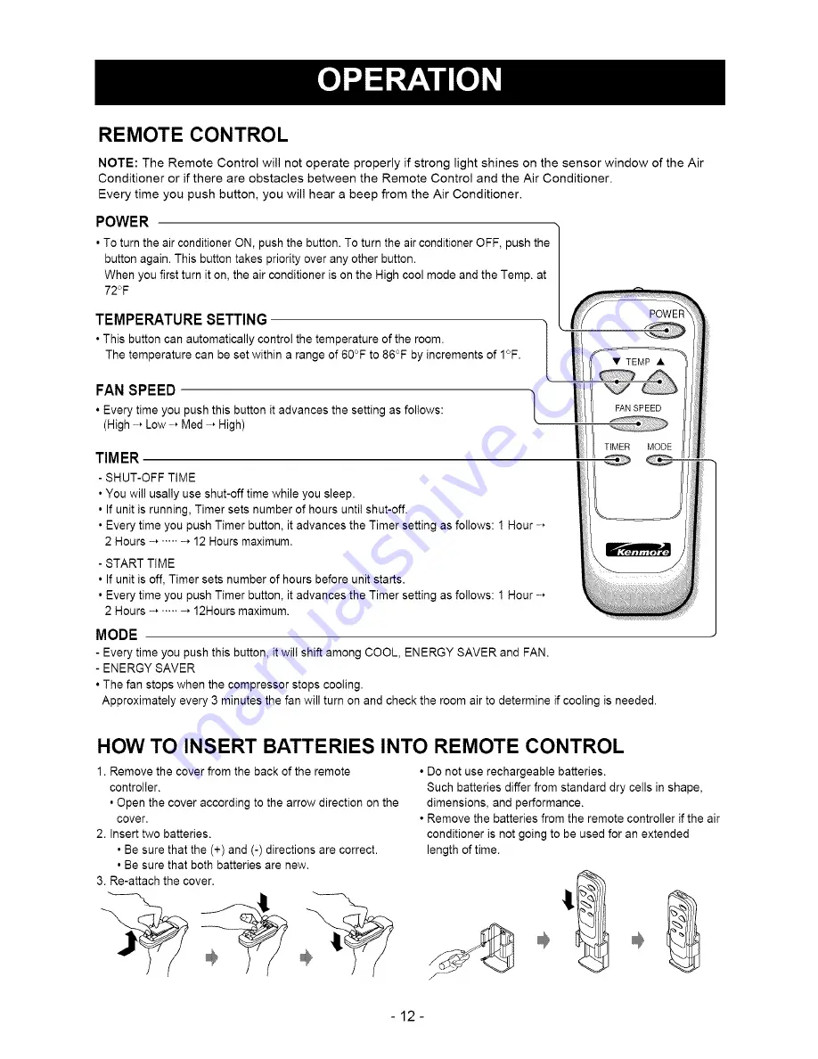 Kenmore 580.74107 Скачать руководство пользователя страница 12