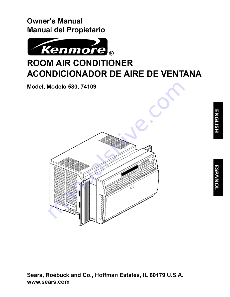 Kenmore 580.74109 Скачать руководство пользователя страница 1