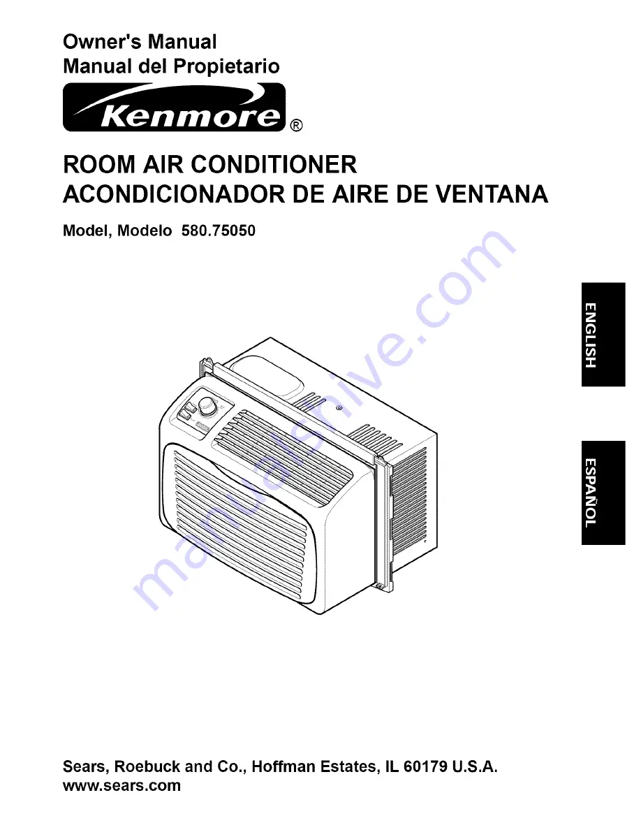 Kenmore 580.75050 Owner'S Manual Download Page 1