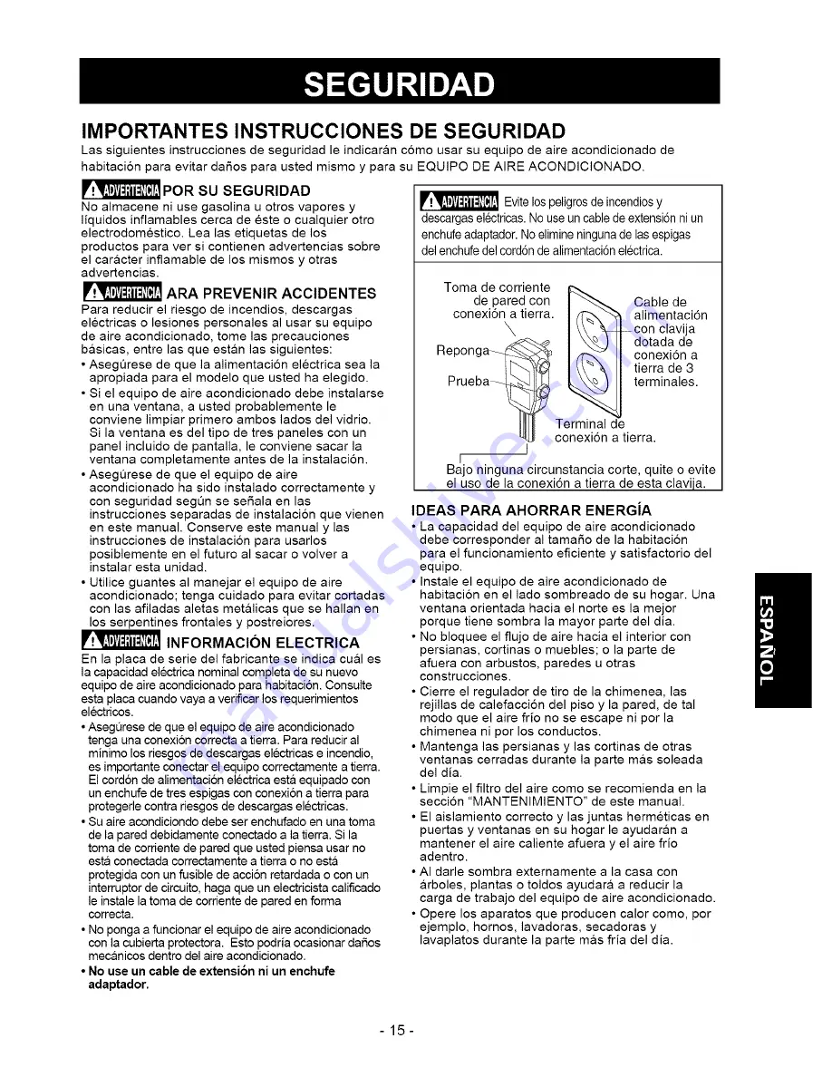 Kenmore 580.75050 Owner'S Manual Download Page 15