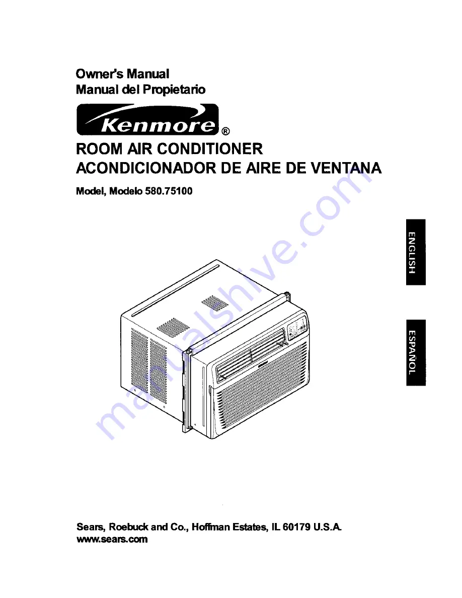 Kenmore 580.75100 Owner'S Manual Download Page 1