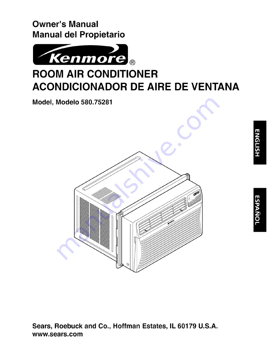 Kenmore 580.75281 Owner'S Manual Download Page 1