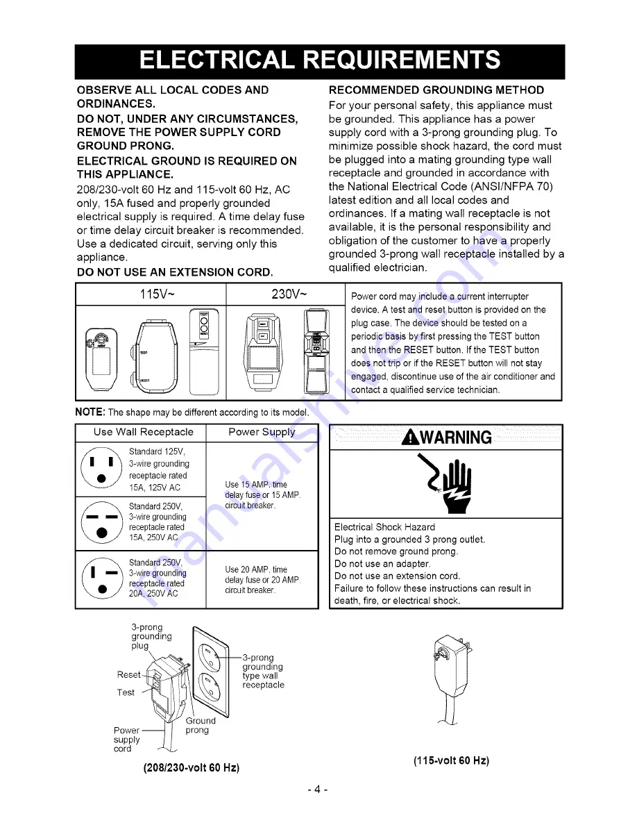 Kenmore 580.76105 Owner'S Manual Download Page 4