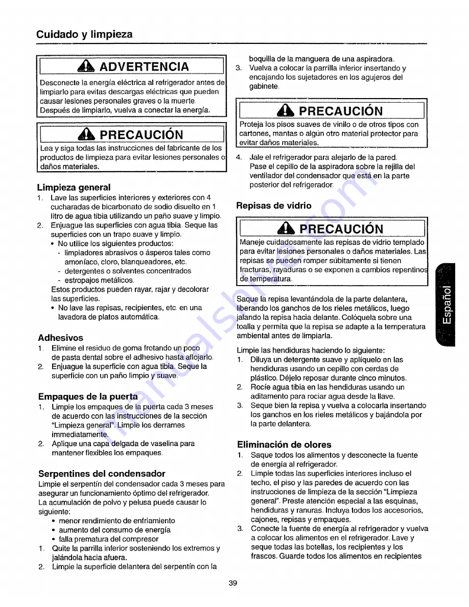 Kenmore 58392 Use And Care Manual Download Page 39