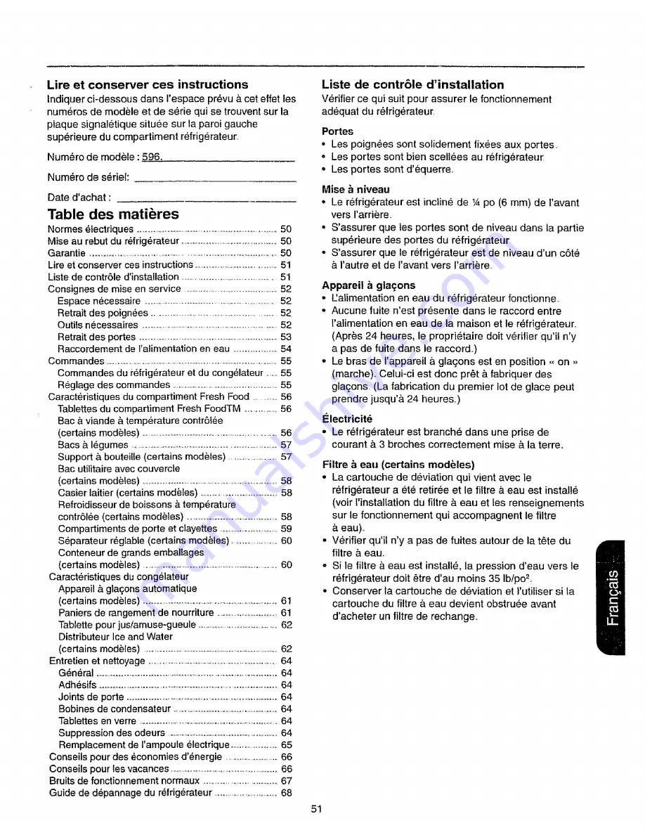 Kenmore 58392 Use And Care Manual Download Page 51