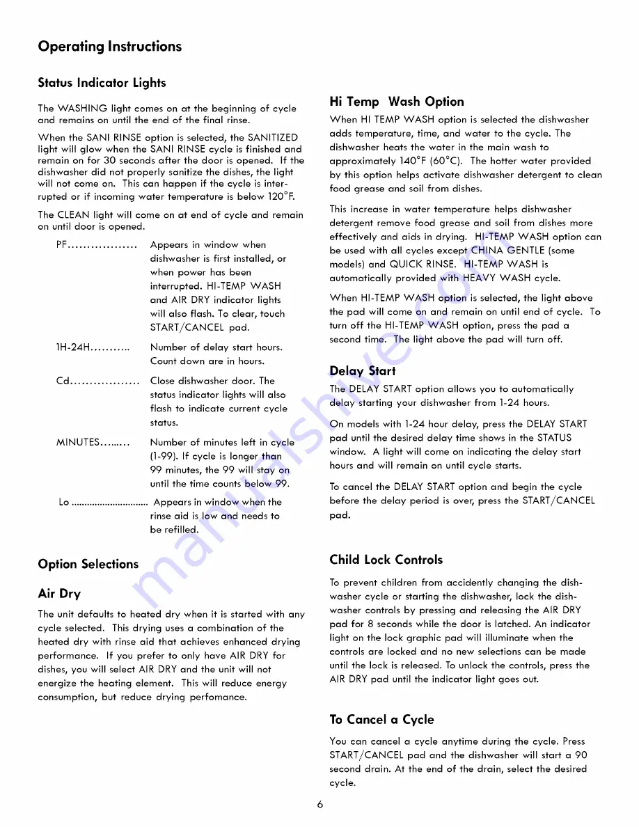 Kenmore 587.1541 Series Use & Care Manual Download Page 6