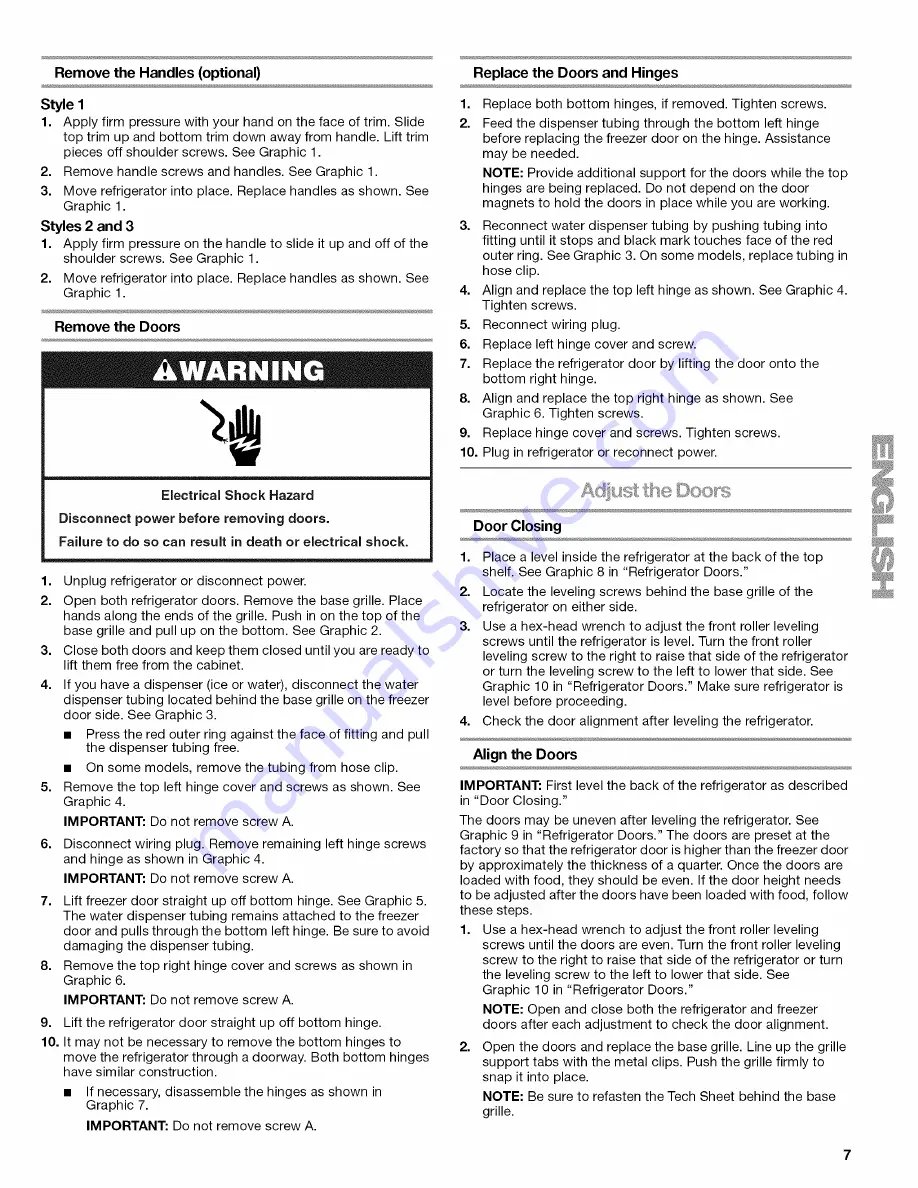 Kenmore 5890 - 25.4 cu. Ft. Refrigerator Use And Care Manual Download Page 7