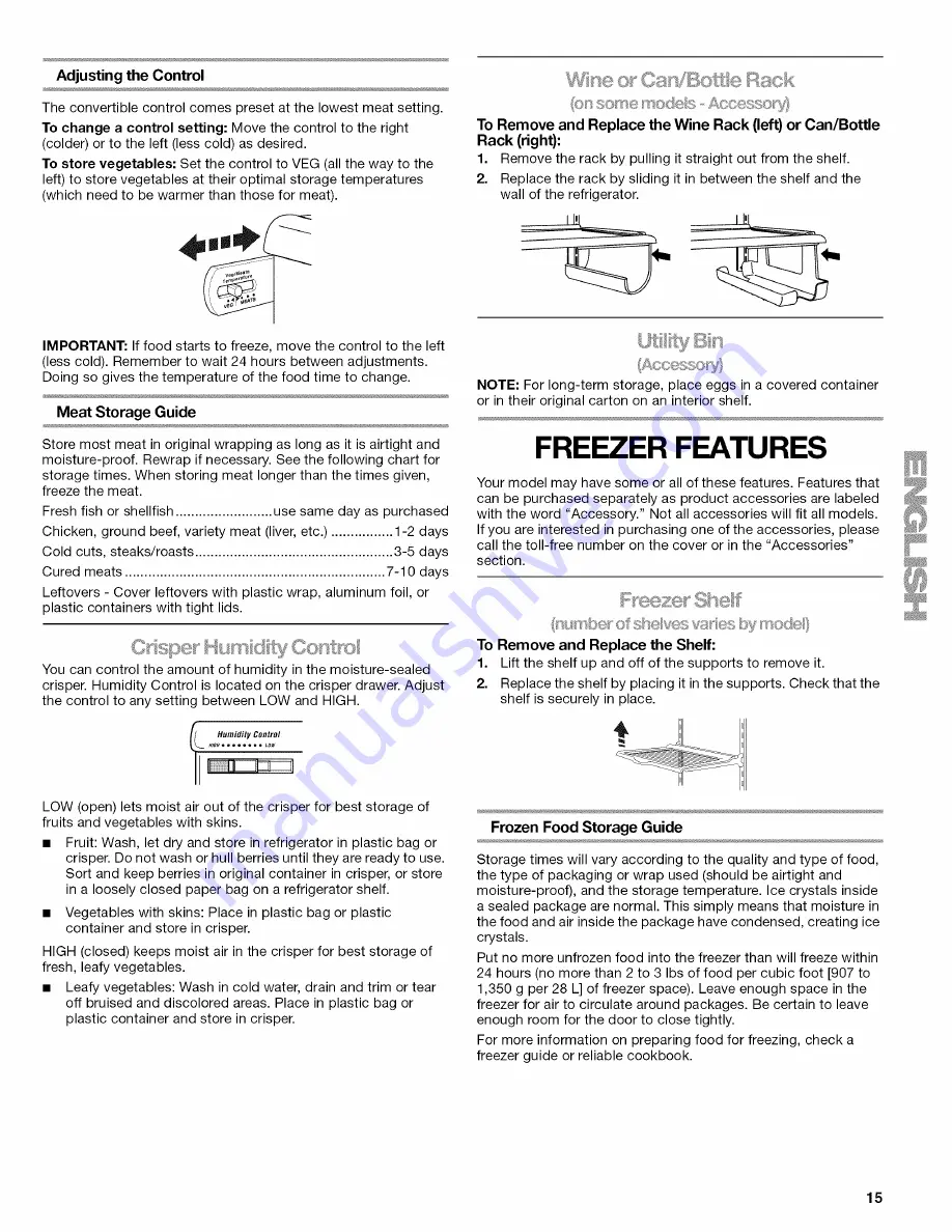 Kenmore 5890 - 25.4 cu. Ft. Refrigerator Скачать руководство пользователя страница 15