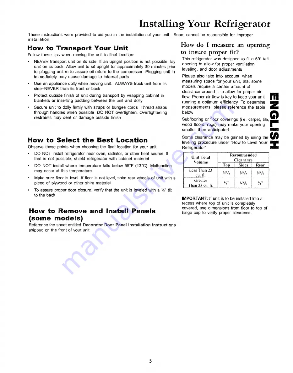 Kenmore 596.500012100 Use & Care Manual Download Page 5