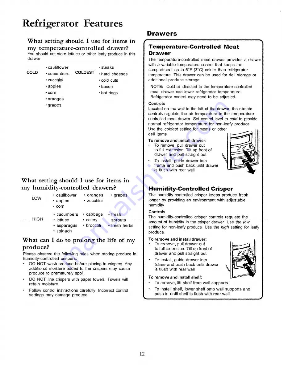 Kenmore 596.500012100 Use & Care Manual Download Page 12