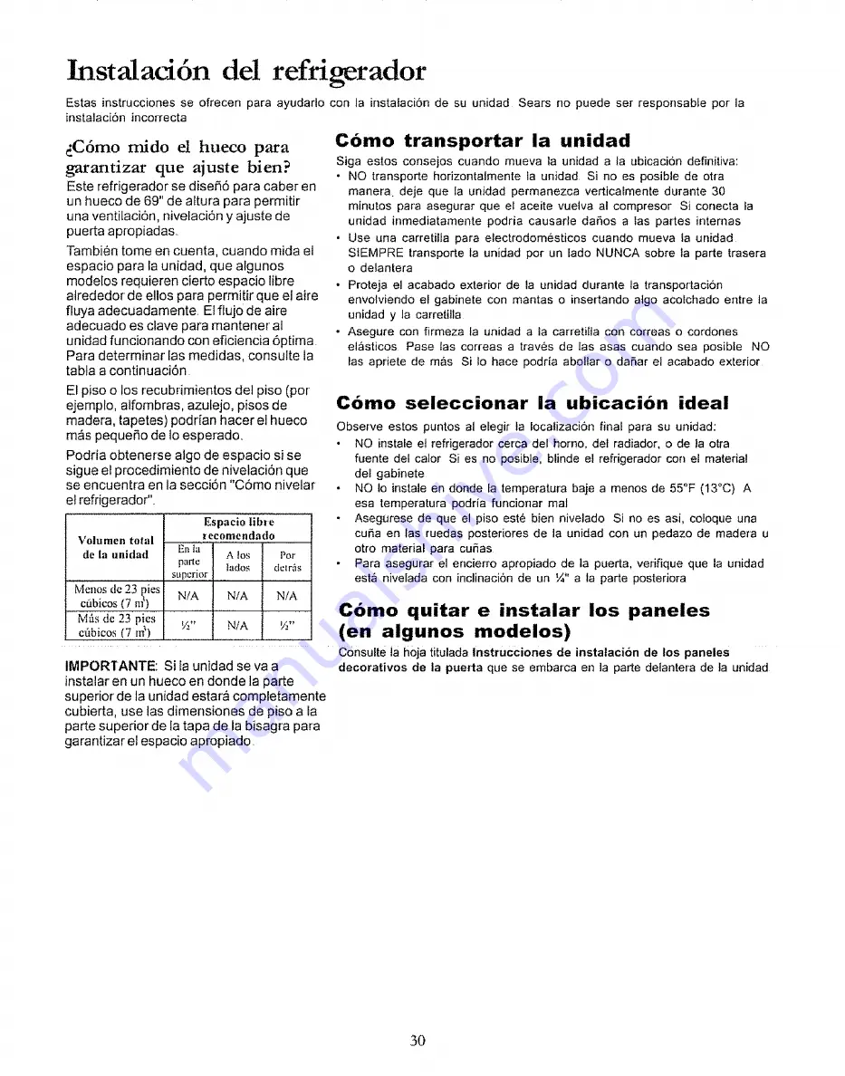 Kenmore 596.500012100 Use & Care Manual Download Page 30