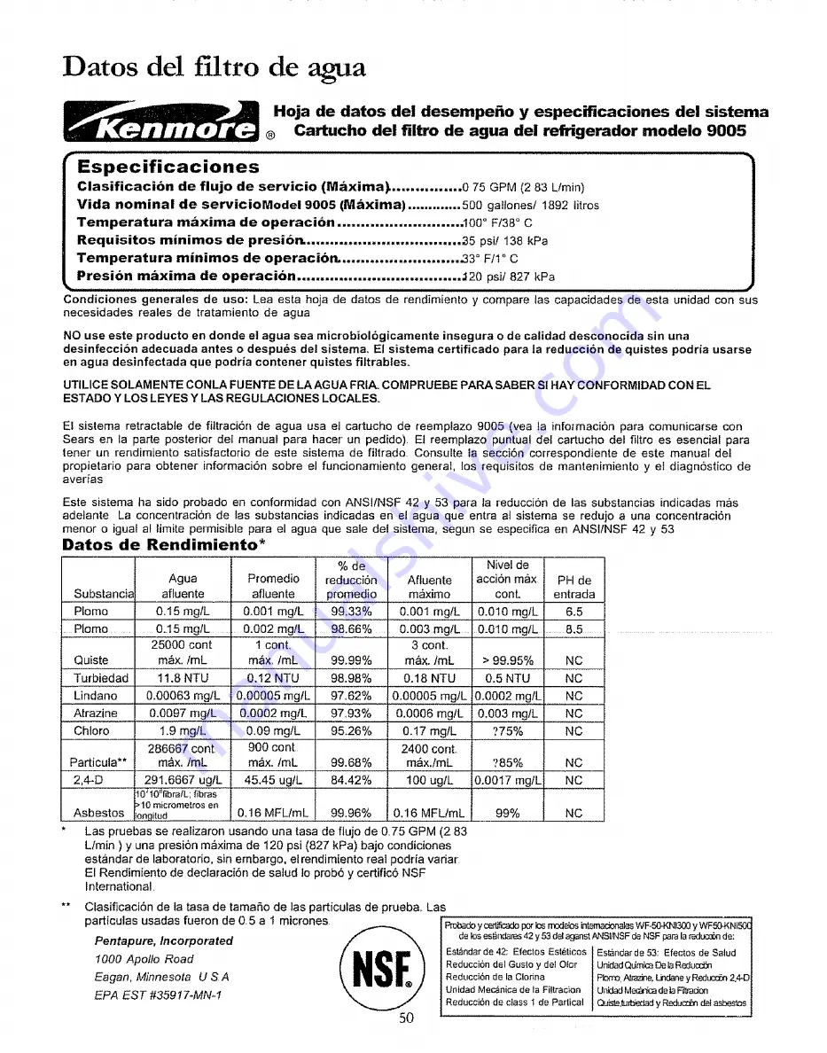 Kenmore 596.500012100 Use & Care Manual Download Page 50