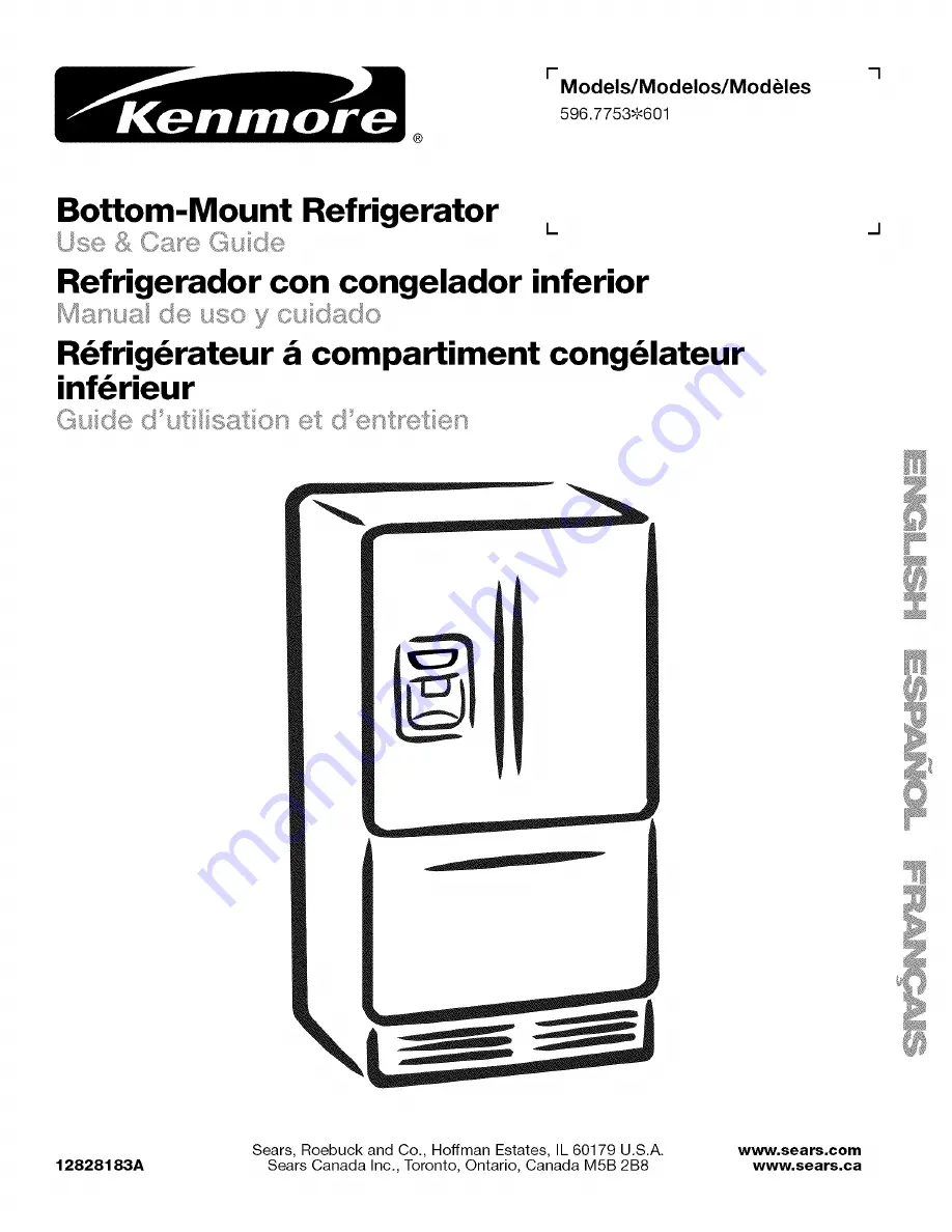 Kenmore 596.7753*601 Series Use & Care Manual Download Page 1