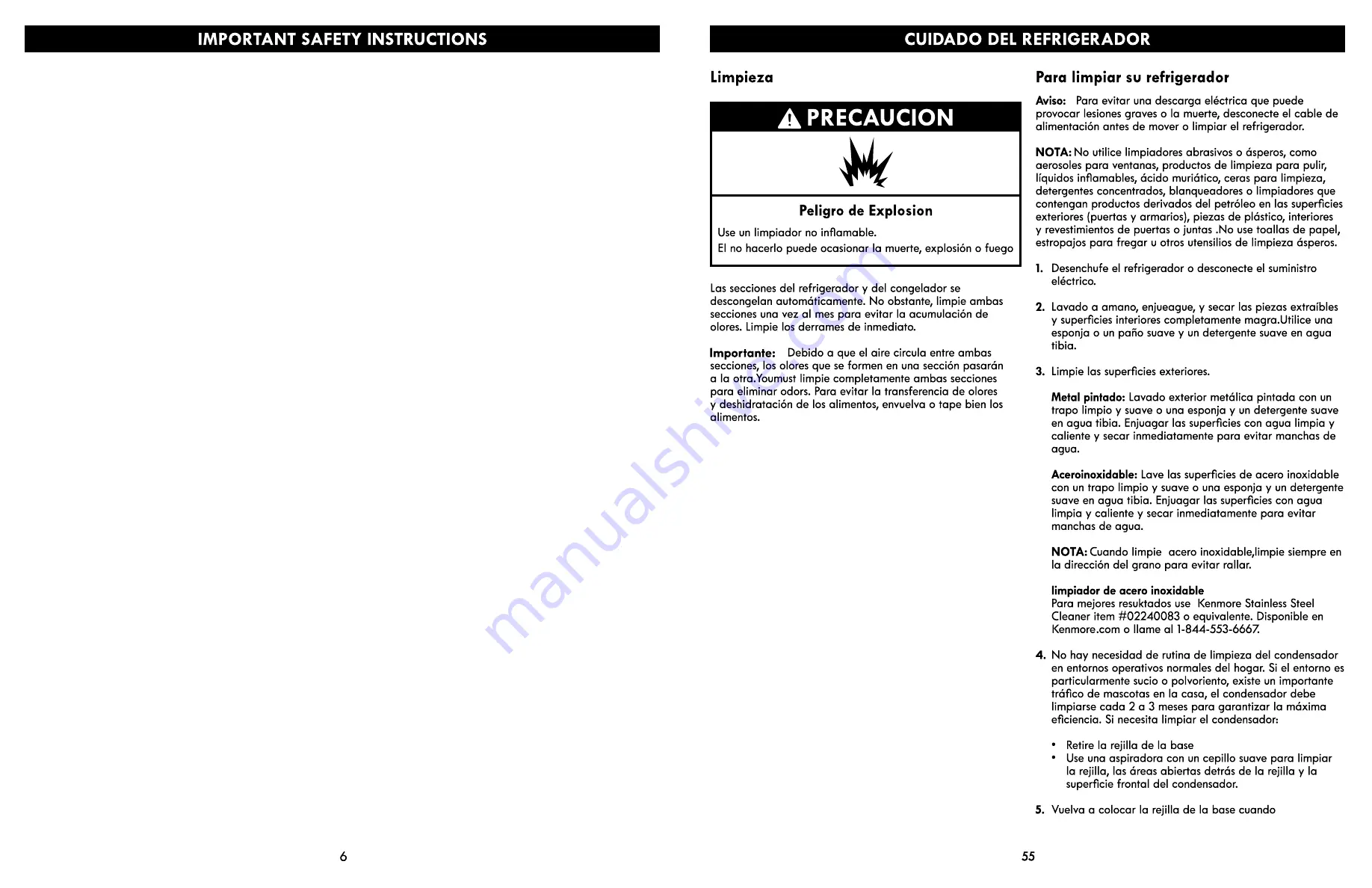 Kenmore 6120 Series Use & Care Manual Download Page 6