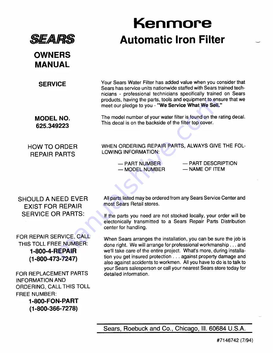 Kenmore 625.349223 Manual Download Page 32