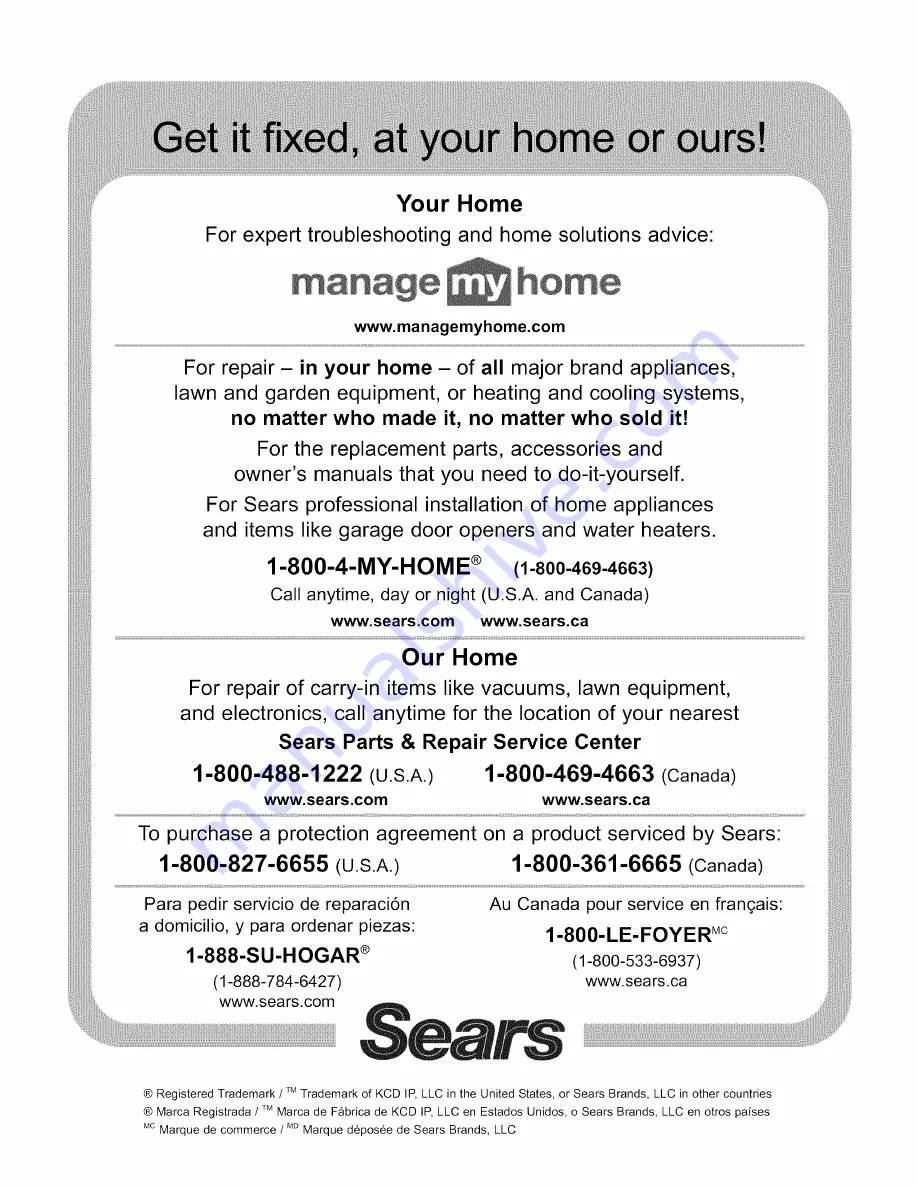 Kenmore 625.382080 Owner'S Manual Download Page 56