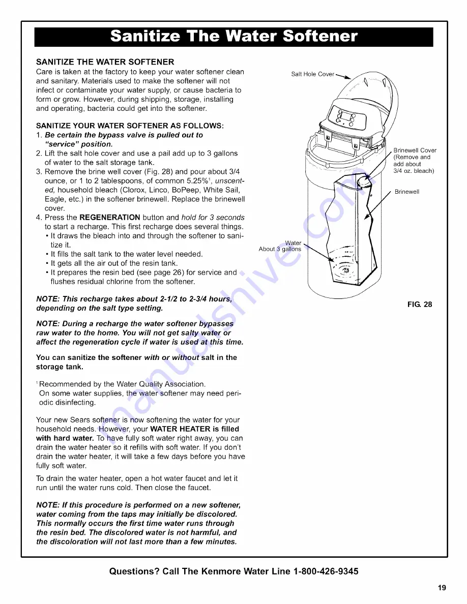 Kenmore 625.38356 Owner'S Manual Download Page 19