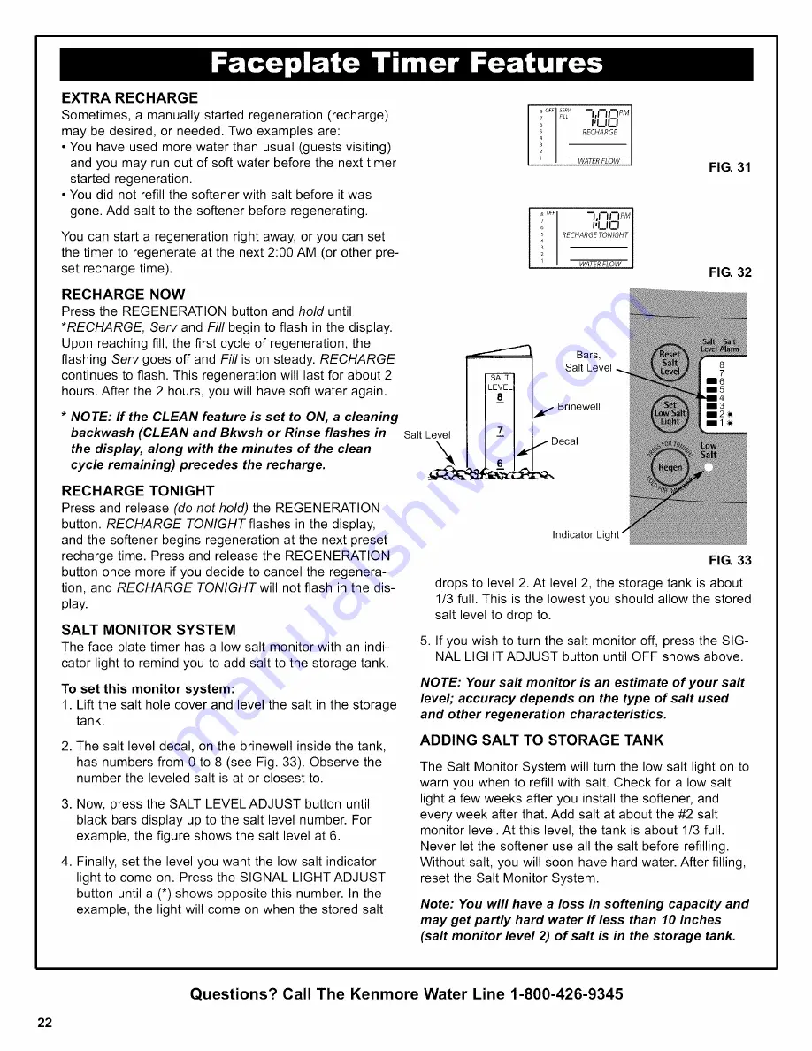 Kenmore 625.38356 Owner'S Manual Download Page 22