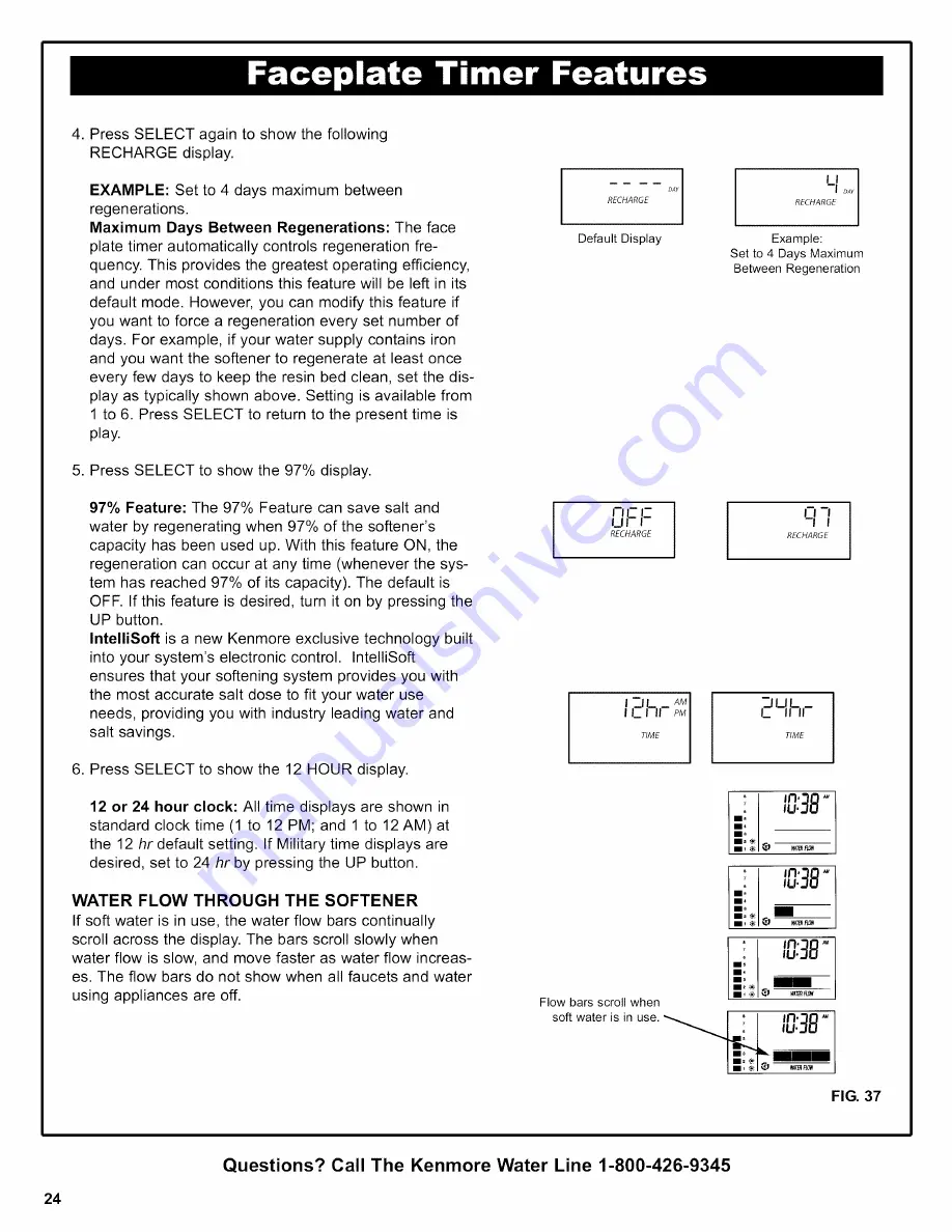 Kenmore 625.38356 Owner'S Manual Download Page 24