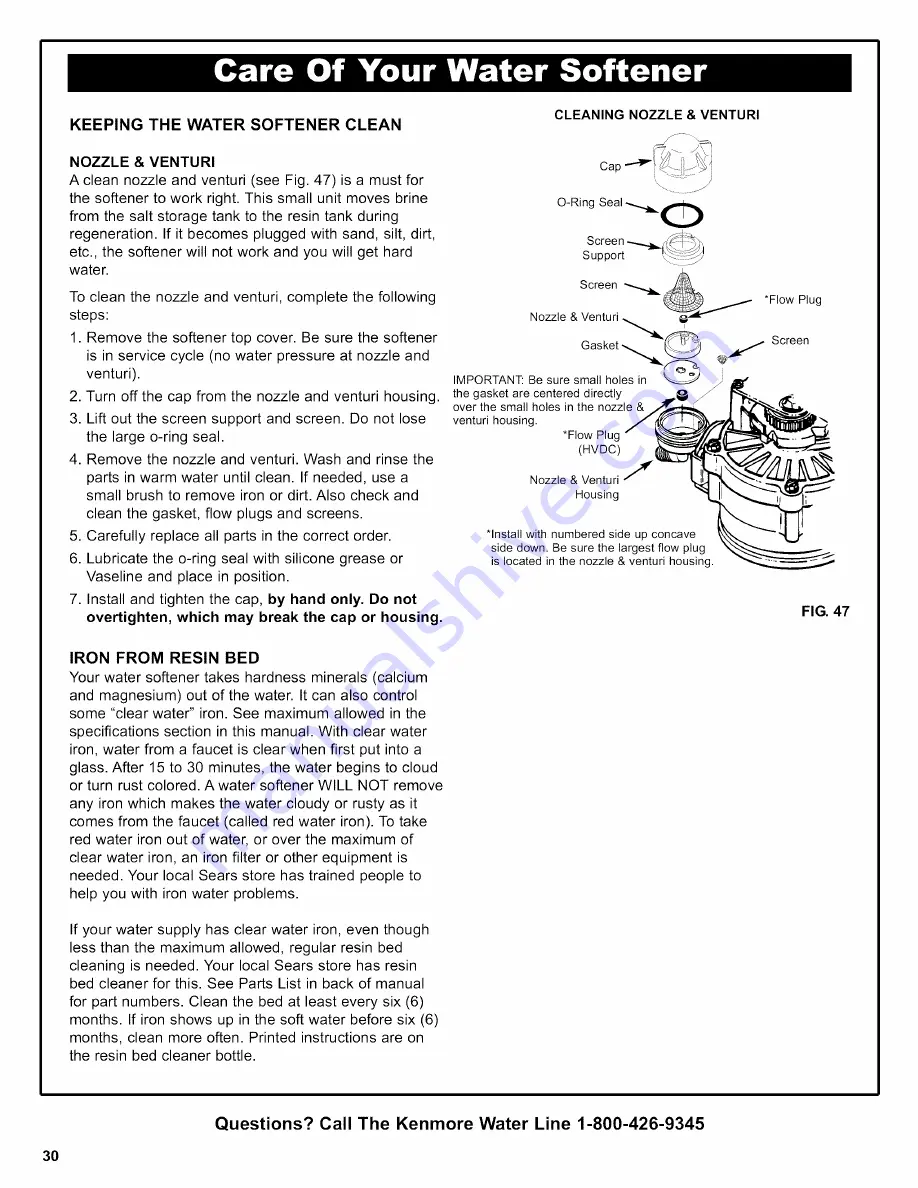 Kenmore 625.38356 Owner'S Manual Download Page 30