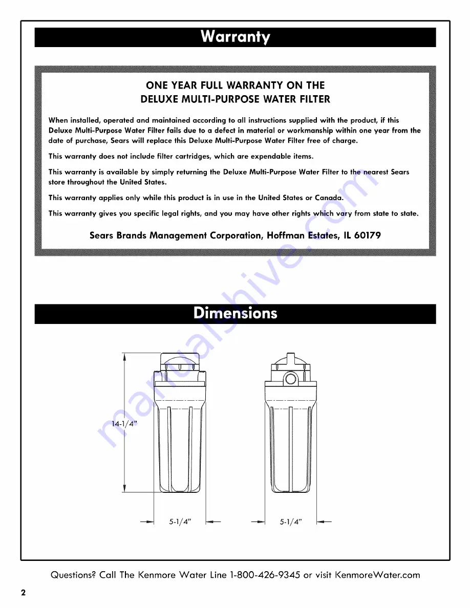 Kenmore 625.384450 Скачать руководство пользователя страница 2