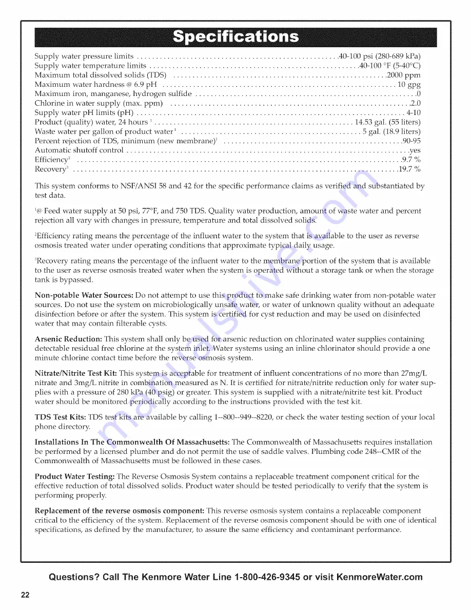 Kenmore 625.38556 Owner'S Manual Download Page 22