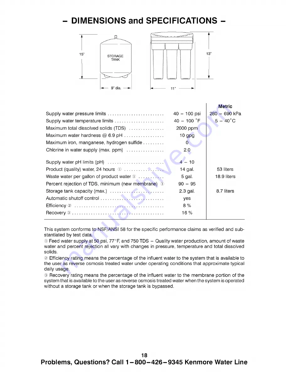 Kenmore 625.385700 Owner'S Manual Download Page 18