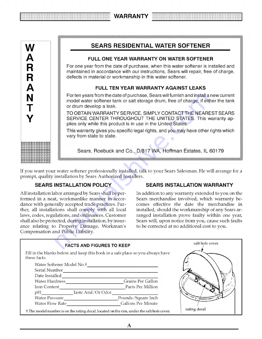 Kenmore 625.388170 Owner'S Manual Download Page 2