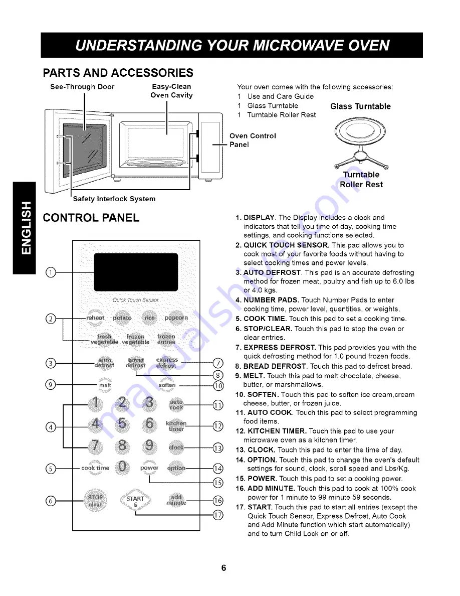 Kenmore 63263 - 1.2 Full Design Microwave Use And Care Manual Download Page 6