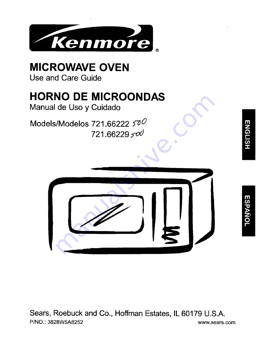 Kenmore 66229 - 1.1 cu. ft. 1100 Watts Countertop Microwave Скачать руководство пользователя страница 1