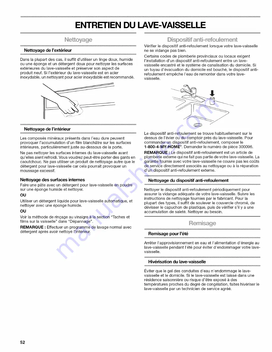 Kenmore 665.13245 Скачать руководство пользователя страница 52